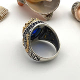 Men's Sapphire Stone Blue 925 Sterling Silver Ring