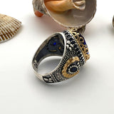 Men's Sapphire Stone Blue 925 Sterling Silver Ring