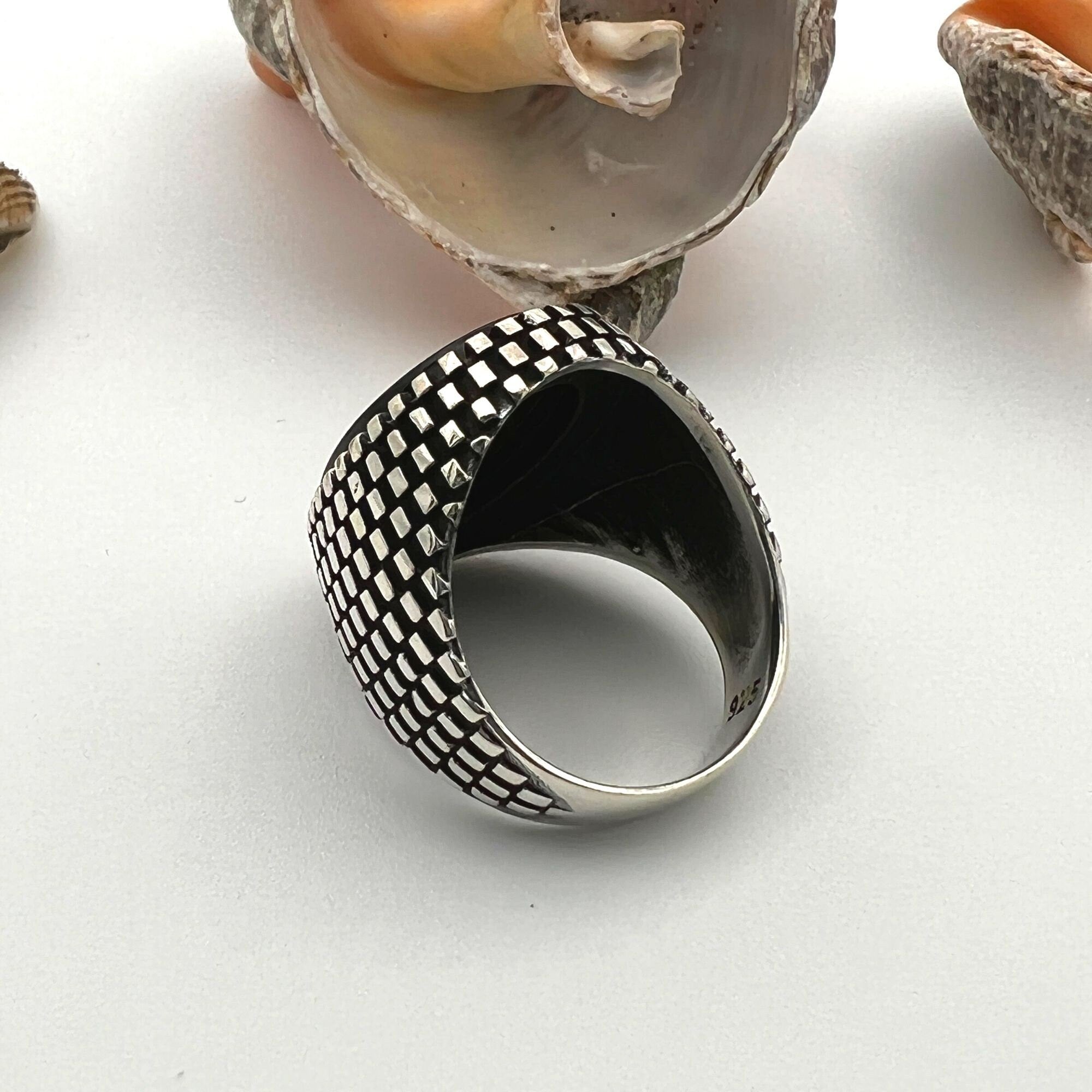 Artisan Turkish Sterling Silver Men's Black Onyx Ring - Handcrafted Statement Jewelry Gift