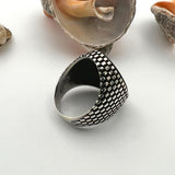 Artisan Turkish Sterling Silver Men's Black Onyx Ring - Handcrafted Statement Jewelry Gift