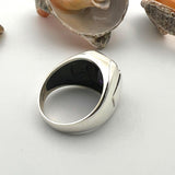 خاتم رجالي تركي فاخر مصنوع يدويًا من الفضة الإسترلينية 925 بحجر الجمشت - هدية مثالية له