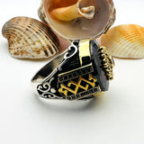 خاتم رجالي بحجر روبي أحمر