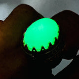 خاتم فضة رجالي بحجر عين القطة مصنوع يدويًا