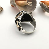 Handcrafted Men's Onyx 925 Sterling Silver Ring - Ottoman Style Turkish Jewelry