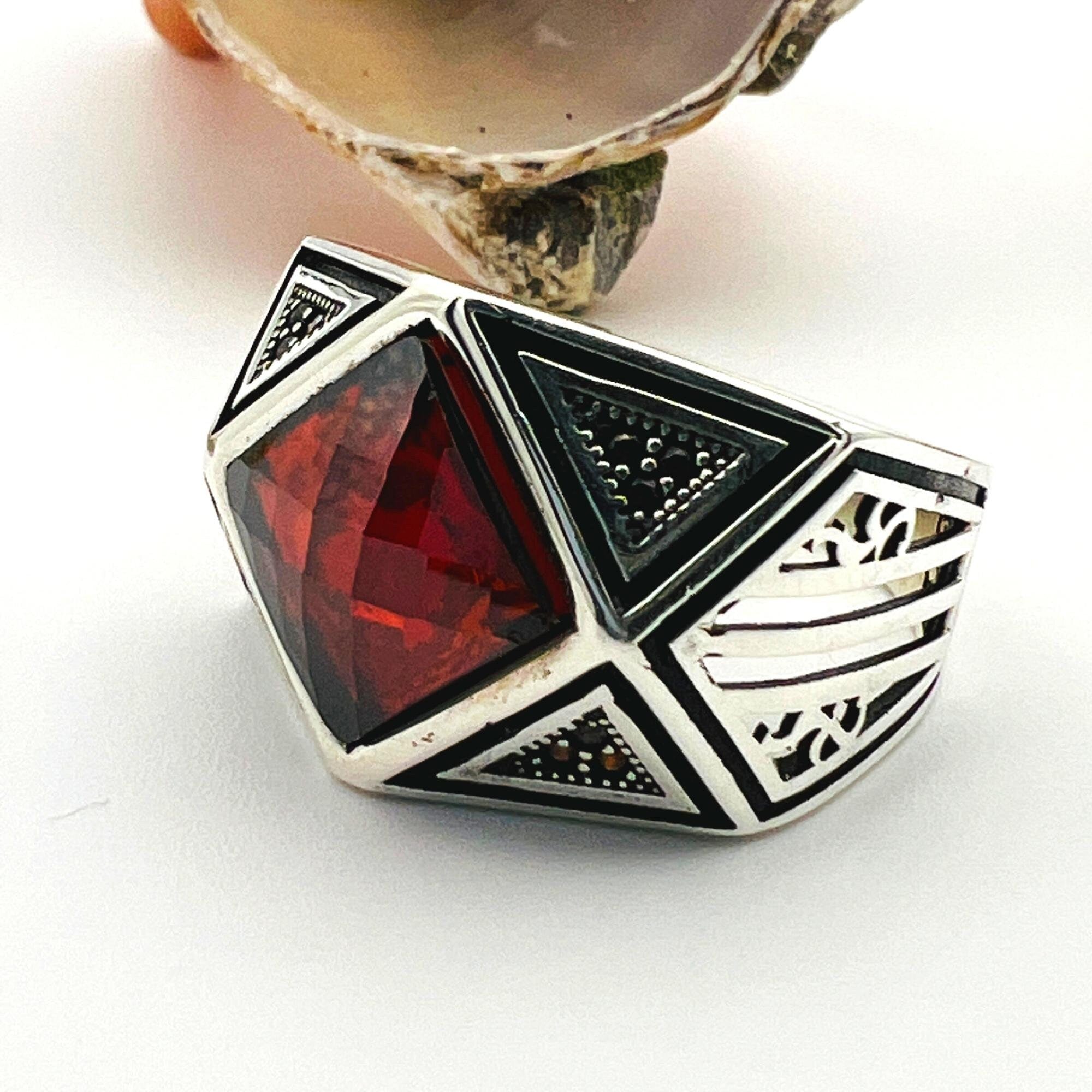 Red Ruby Stone Men's Ring