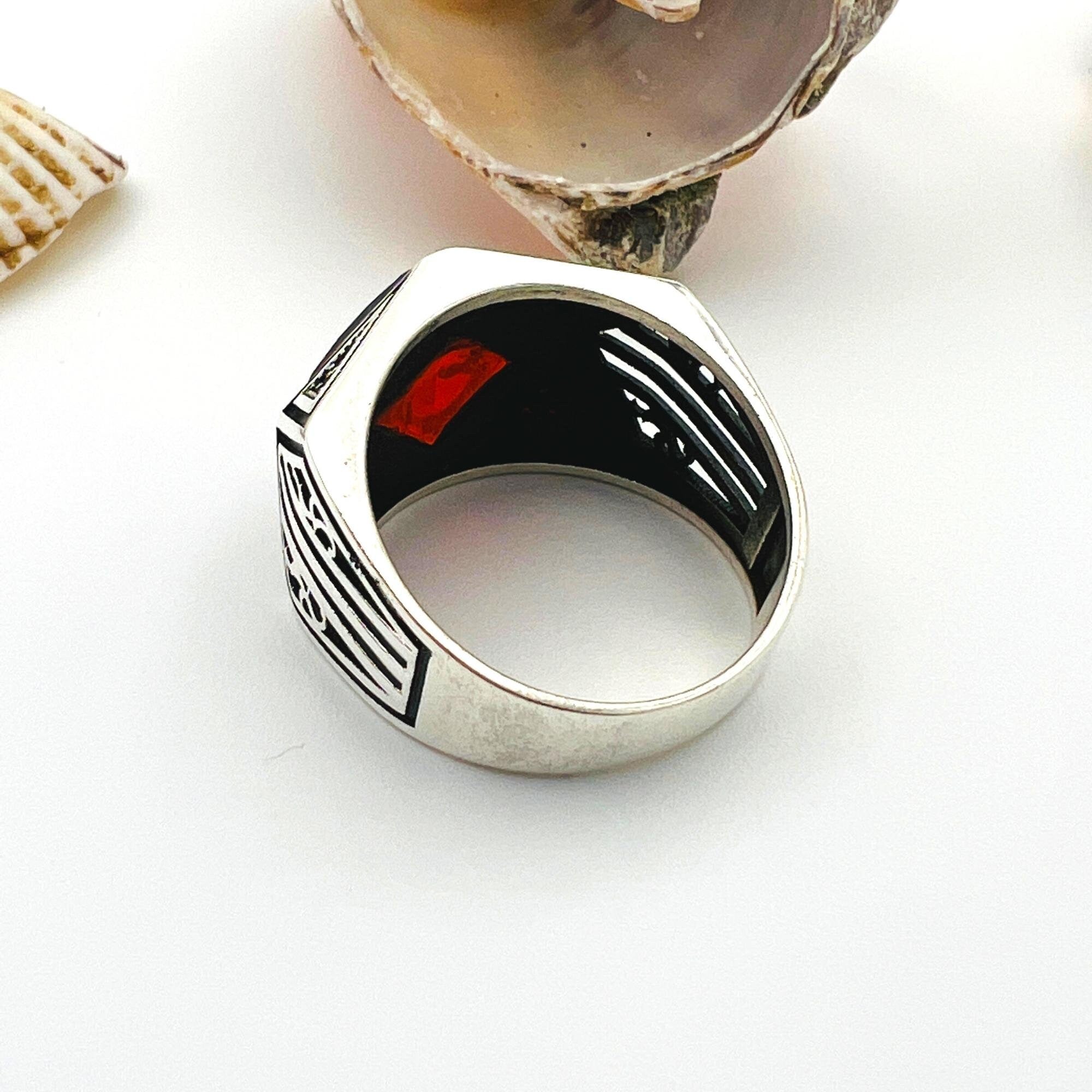 Red Ruby Stone Men's Ring