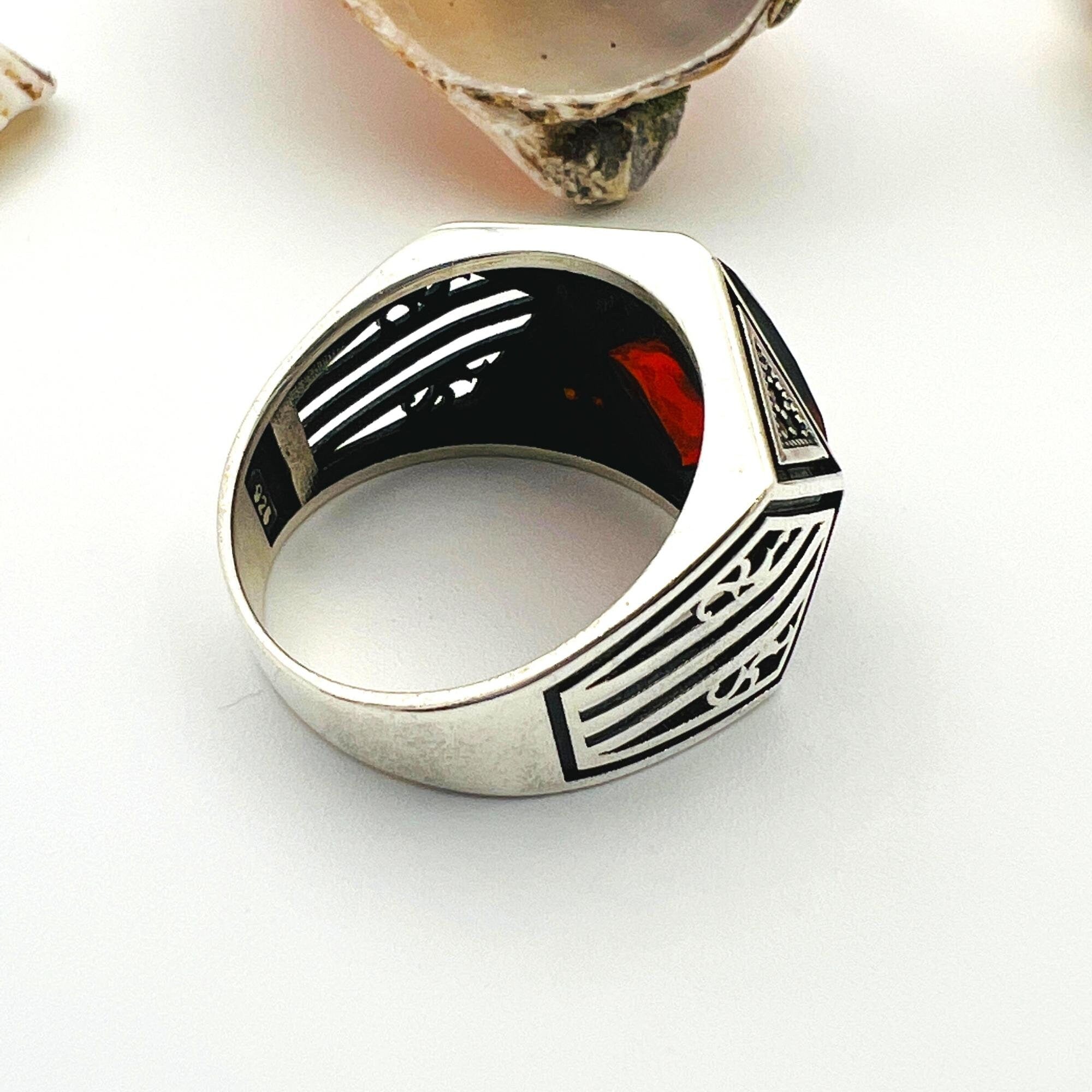 Red Ruby Stone Men's Ring