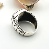 Men's White Turquoise Gemstone Silver Ring