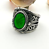 Green Zircon Stone Men's Ring