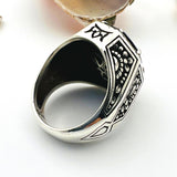 خاتم فضة رجالي بحجر الياقوت الأزرق