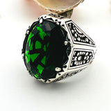 Green Emerald Stone Men's Ring