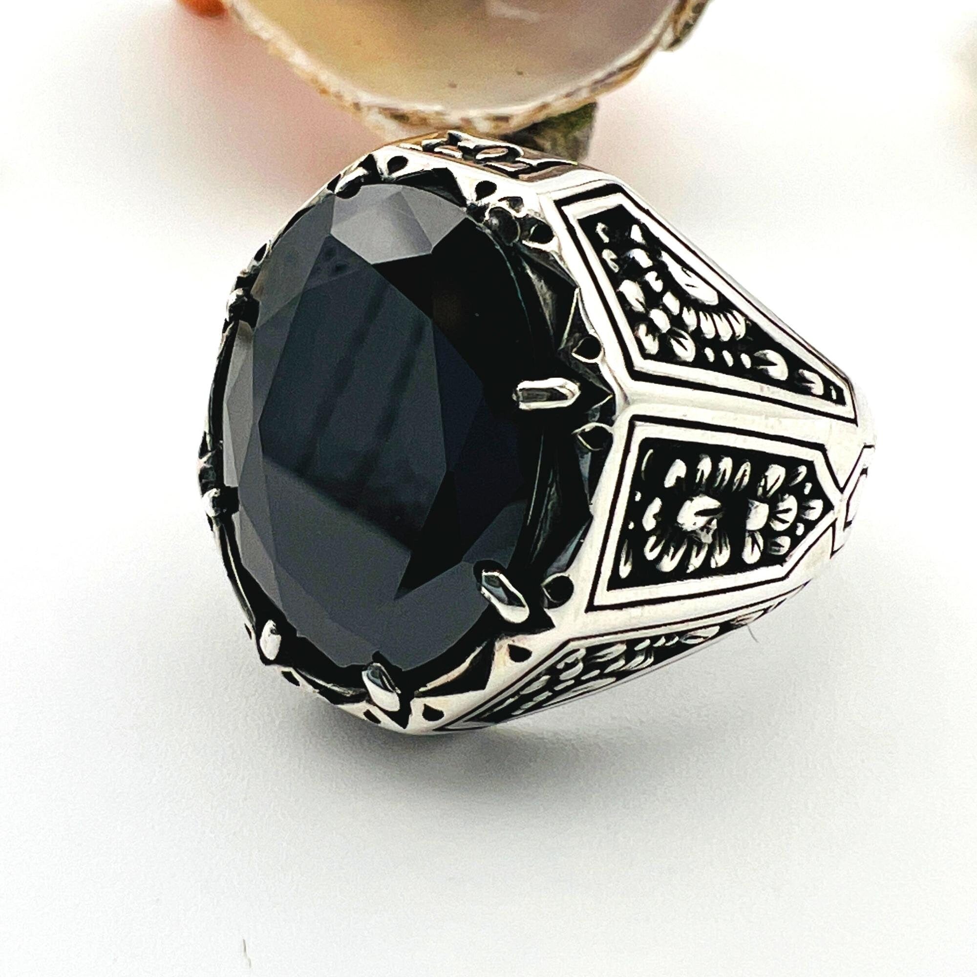 Black Onyx Stone Men's Ring