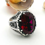 Red Zircon Stone Men's Ring