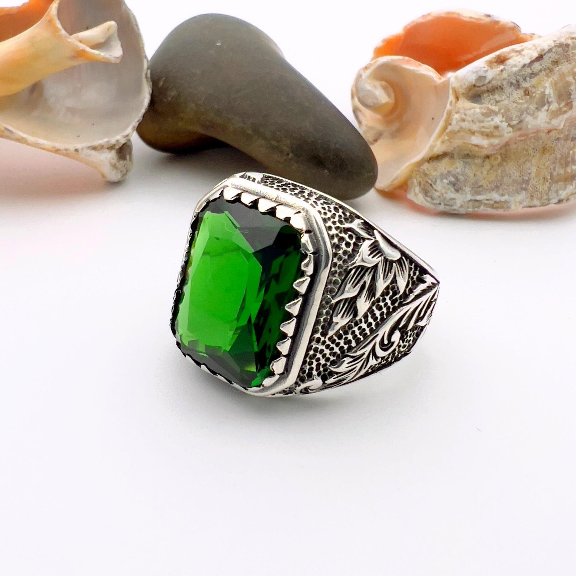 Pánský turecký onyxový čtvercový prsten ze stříbra 925