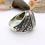 Pánský turecký onyxový čtvercový prsten ze stříbra 925