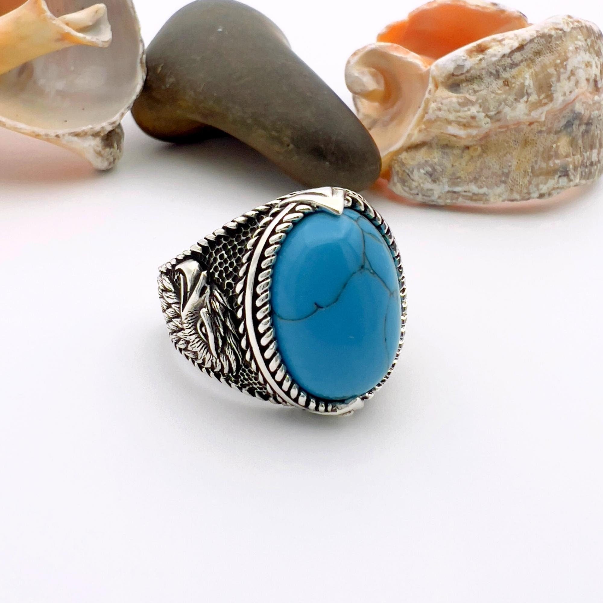 Blue Turquoise Square Ring
