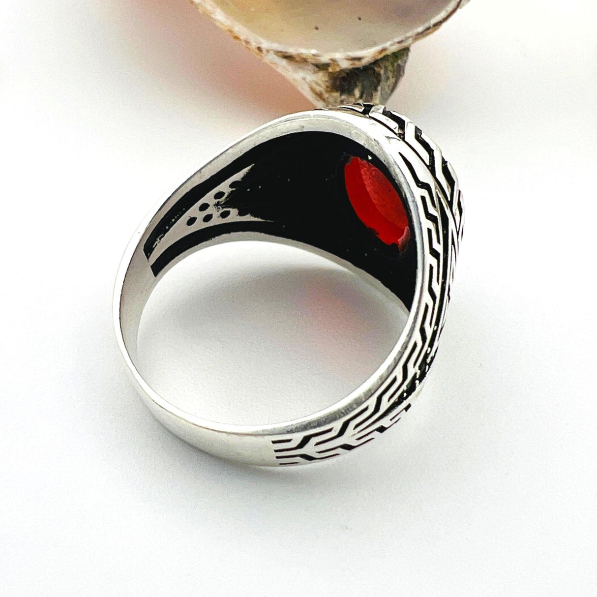 Men's Red Ruby Stone Ring