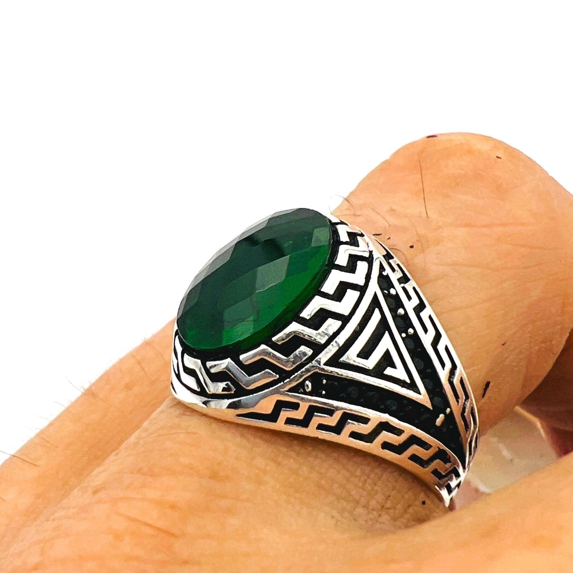 Men's Green Emerald Stone Ring