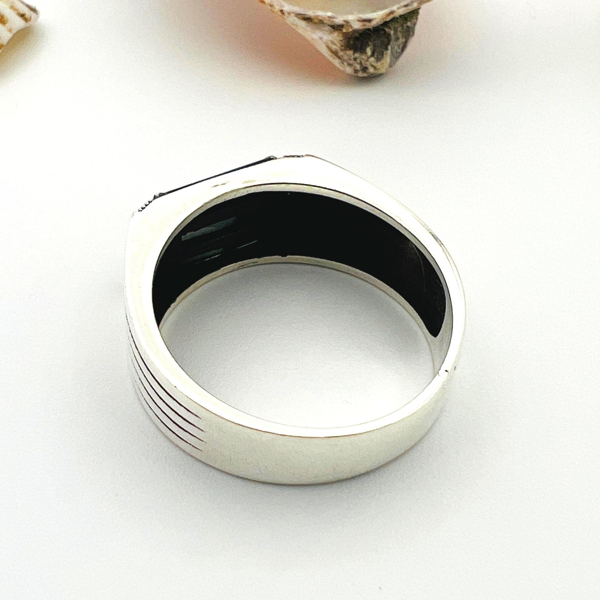 Men's Handmade 925 Sterling Silver Black Onyx Ring