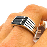 Men's Handmade 925 Sterling Silver Black Onyx Ring