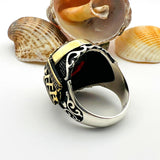 خاتم رجالي بحجر روبي أحمر