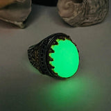 خاتم فضة رجالي بحجر عين القطة مصنوع يدويًا