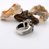 خاتم فضة للجنسين بحجر مورجانيت وردي