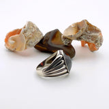 Men's Handmade 925 Sterling Silver Red Zircon Statement Ring | Turkish Inspired Design