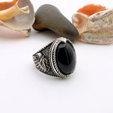Turkish Handmade 925 Sterling Silver Onyx Men's Ring | Artisan Statement Jewelry Gift for Him