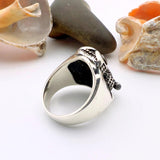 Handmade 925 Sterling Silver Owl Ring with Turquoise, Agate & Onyx Stones | Unisex Animal Jewelry