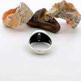 Handmade Turkish 925 Sterling Silver Men's Ring with Black Zircon Stone - Modern & Bold Statement
