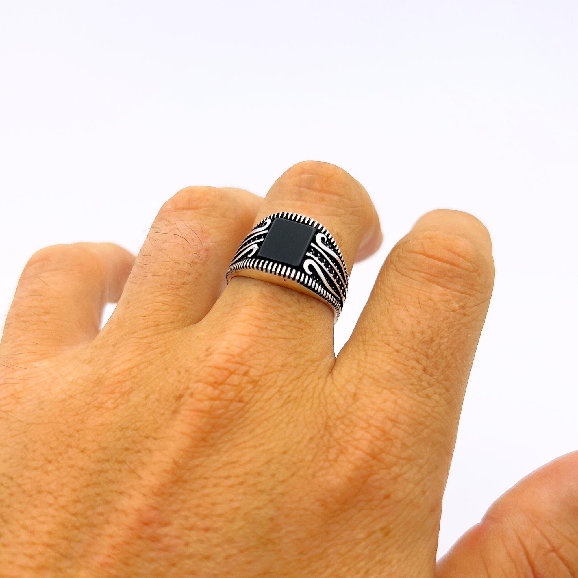 Red Garnet Stone Men's Ring