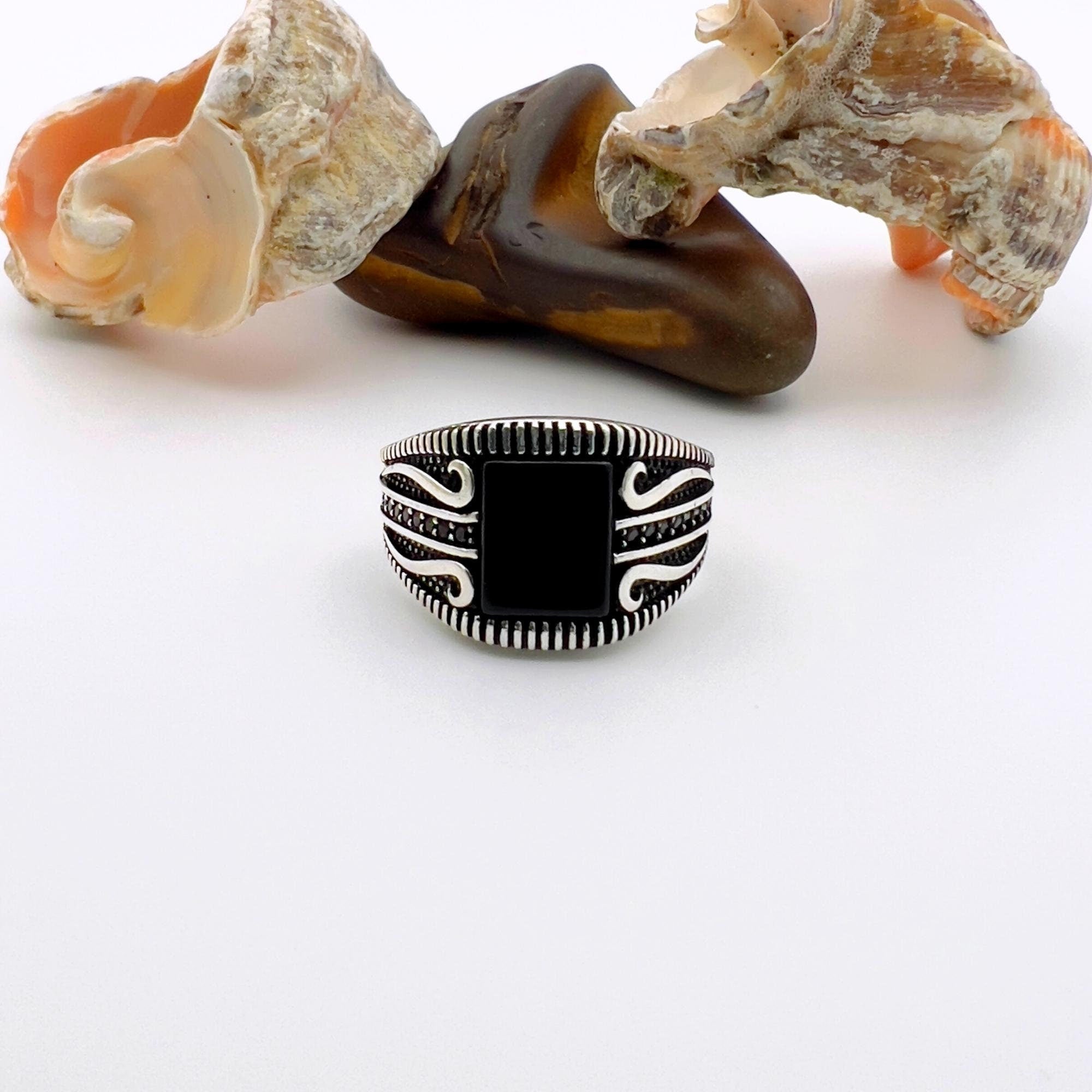 Red Garnet Stone Men's Ring