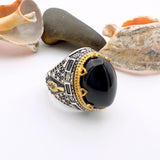 Men's Handmade Turkish 925 Sterling Silver Black Onyx Ring