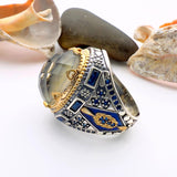 Handcrafted Turkish 925 Sterling Silver Men's Feeling Stone Ring – Dynamic Color-Changing Statement Piece