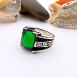 Men's Handmade Green Emerald Men's Ring