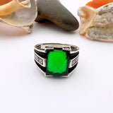 Men's Handmade Green Emerald Men's Ring