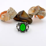 Men's Handmade Turkish 925 Sterling Silver Green Emerald Statement Ring