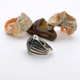 Men's Handmade 925 Sterling Silver Red Zircon Statement Ring | Turkish Inspired Design