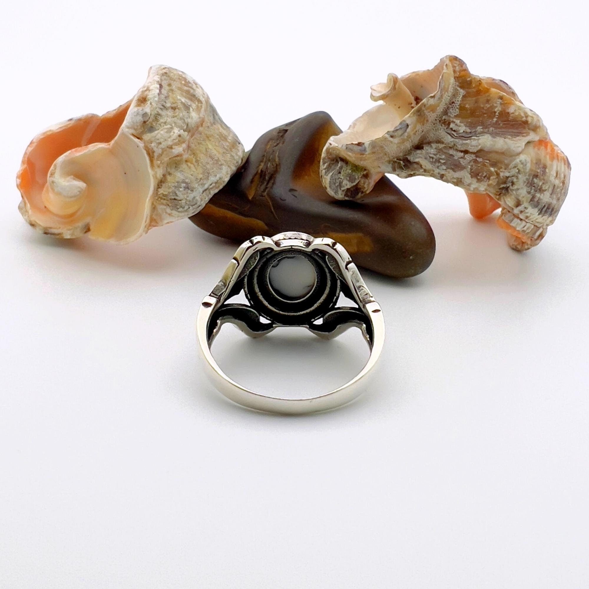 Artisan 925 Sterling Silver White Turquoise Ring - Handmade Unisex Jewelry for Timeless Style & Gifting