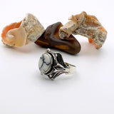 Artisan 925 Sterling Silver White Turquoise Ring - Handmade Unisex Jewelry for Timeless Style & Gifting