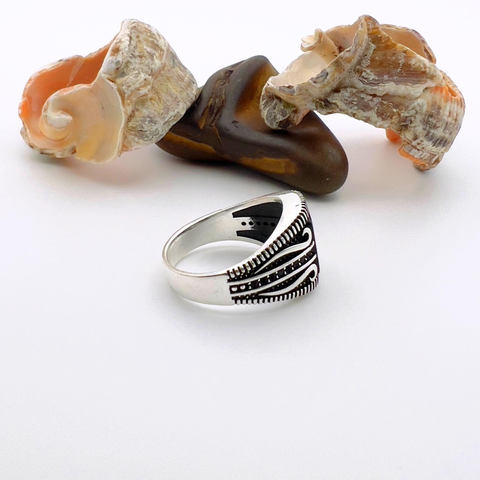 Red Garnet Stone Men's Ring