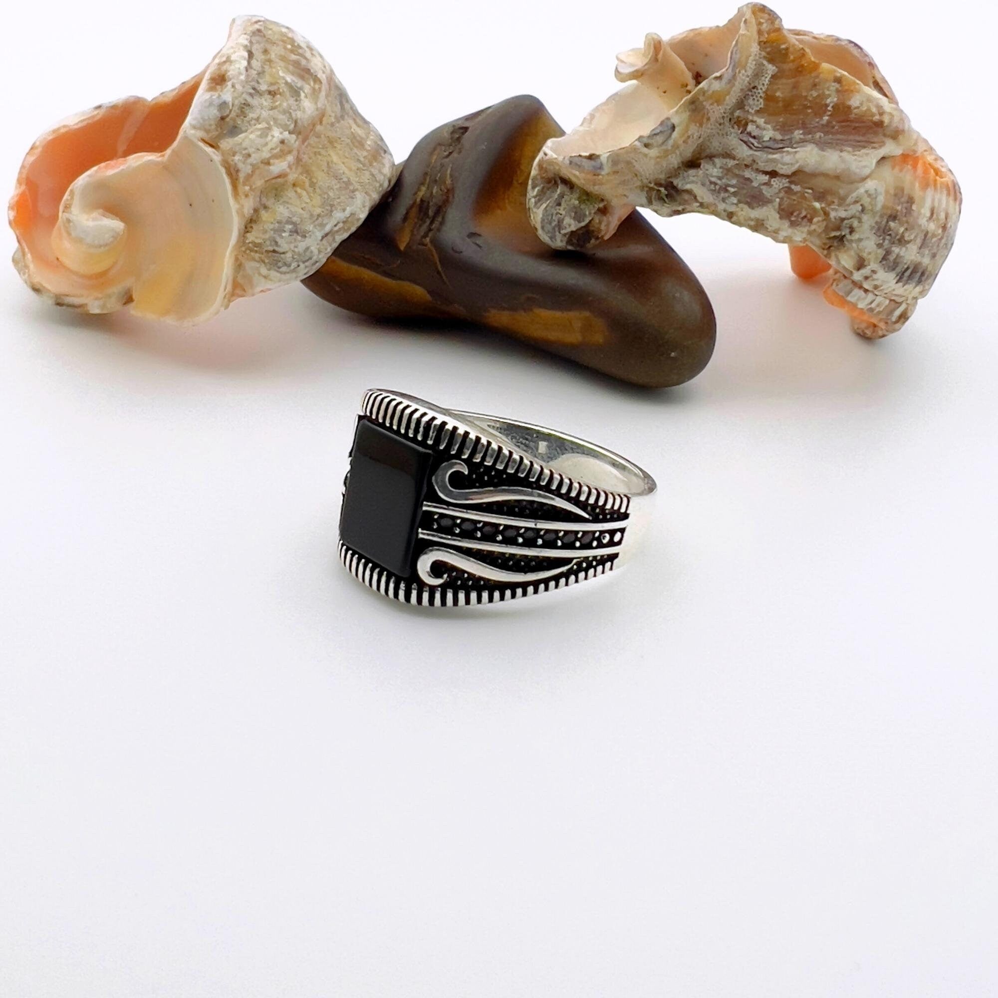 Red Garnet Stone Men's Ring