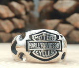 Harley Davidson Motorcycle Signet Ring - 925 Sterling Silver Biker Jewelry, Handmade Turkish Gift for Him