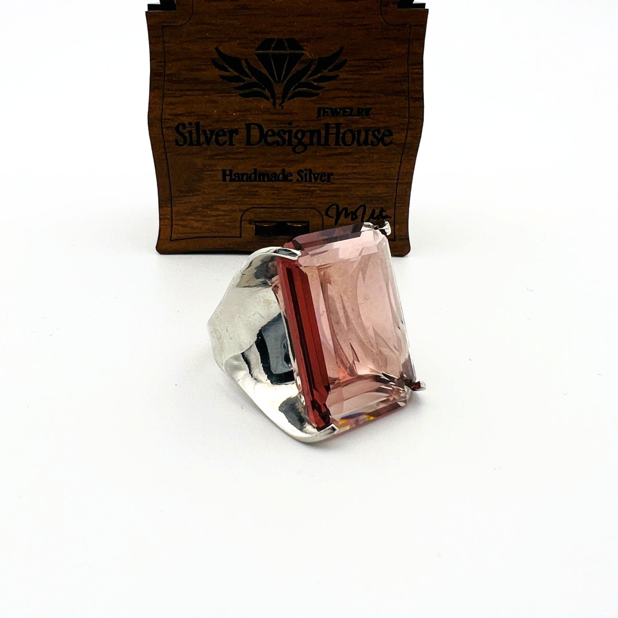Handmade Sterling Silver Morganite Ring for Women - Elegant Turkish Pink Gemstone Jewelry
