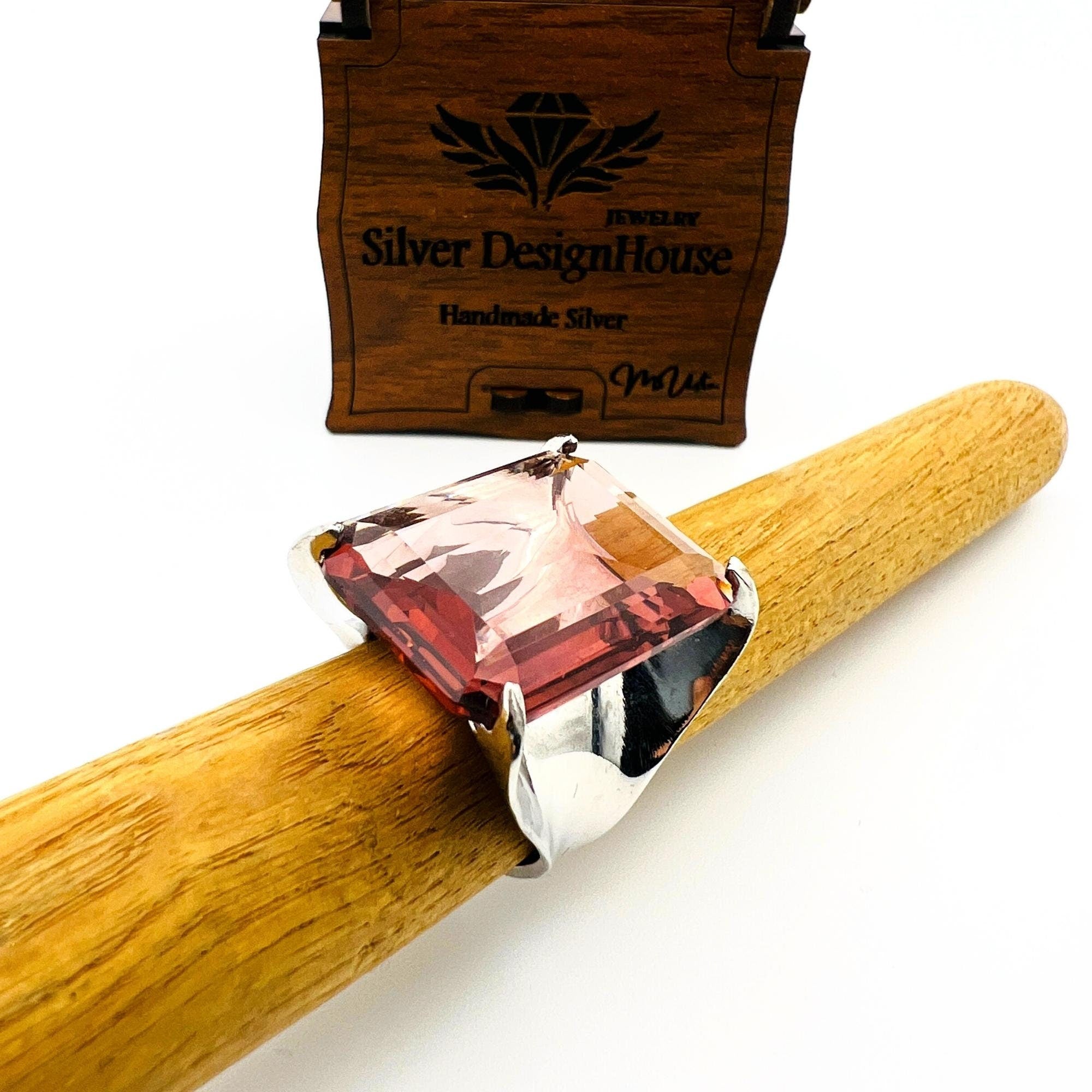 Handmade Sterling Silver Morganite Ring for Women - Elegant Turkish Pink Gemstone Jewelry