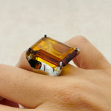 Artisan Handmade Turkish Sterling Silver Citrine Ring – November Birthstone Gift for Women