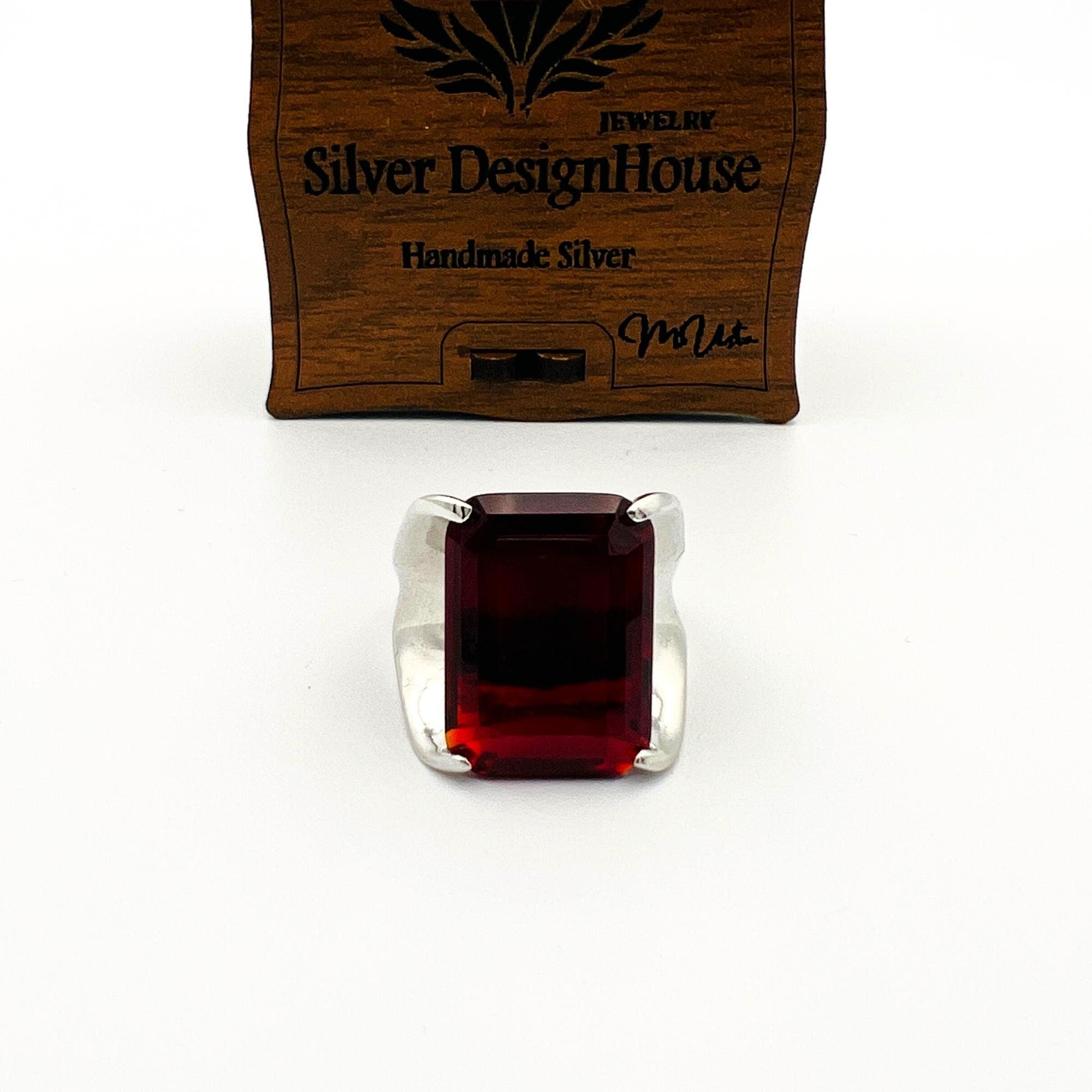 Handcrafted 925k Sterling Silver Ruby Ring for Women | Elegant Red Gemstone Jewelry Gift