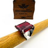 Handmade Exquisite Ruby Gemstone Ring | Bold 925 Sterling Silver Statement Jewelry for Women