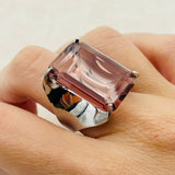 Handmade Sterling Silver Morganite Ring for Women - Elegant Turkish Pink Gemstone Jewelry